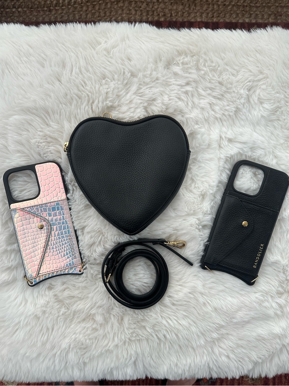 Bandolier Black & Iridescent Cases Willa Heart Pouch iPhone 14 Pro Max